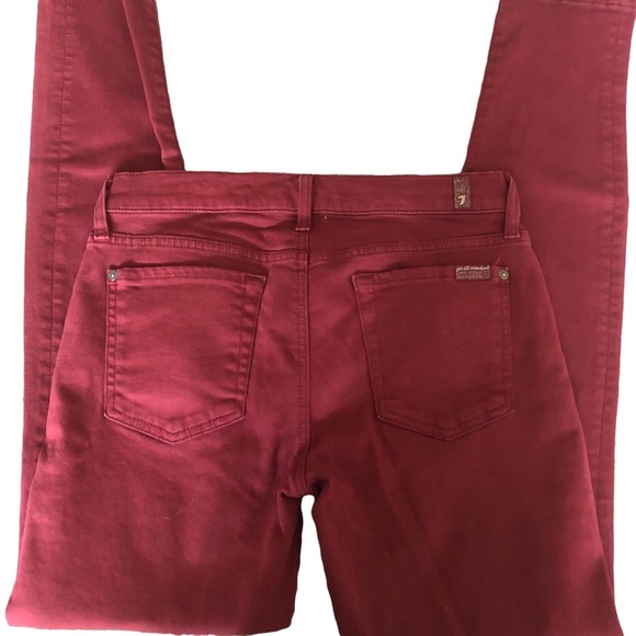 7 For All ManKind Red Skinny Jeans - Picture 2 of 13